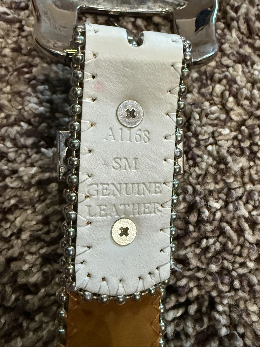 Rhinestone Crystal Studded Belt - White Base with Multicolor Accents